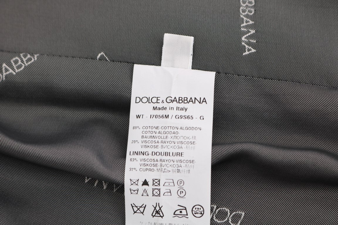 Dolce & Gabbana Gray STAFF Cotton Rayon Vest Grijs