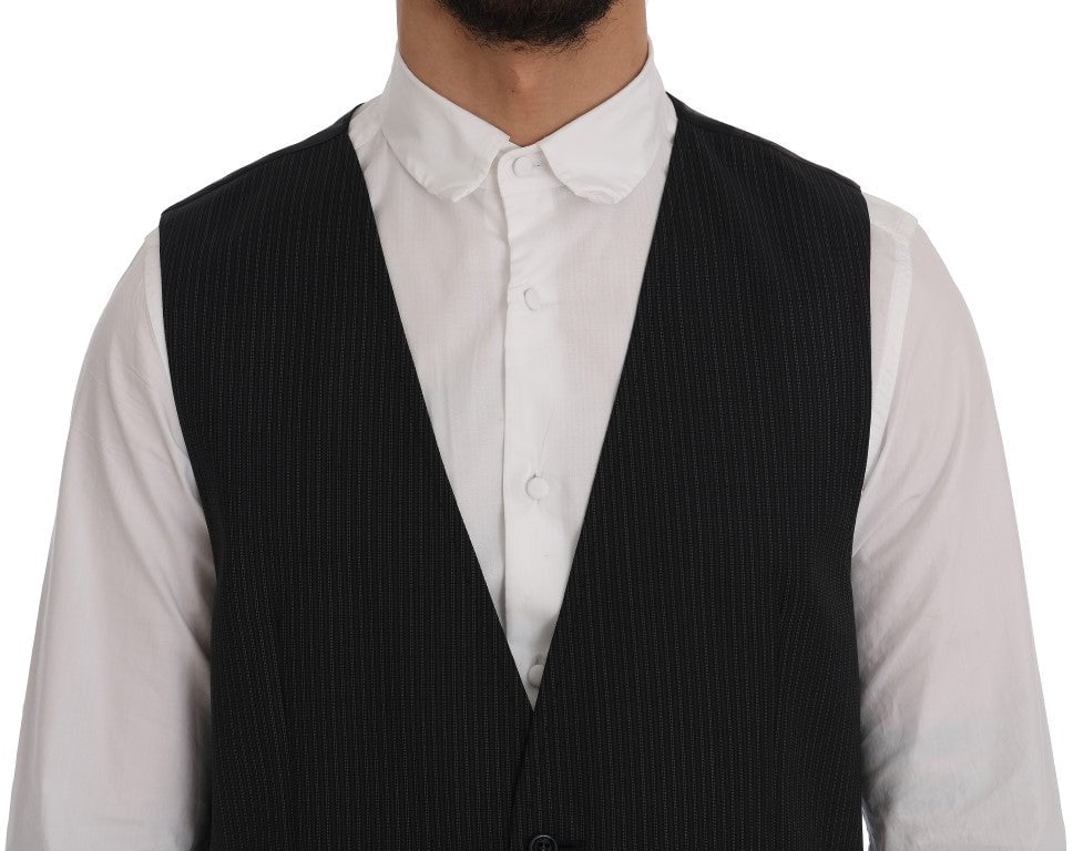 Dolce & Gabbana Gray Wool Stretch Vest Grijs