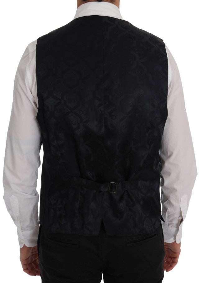 Dolce & Gabbana Gray Wool Stretch Vest Grijs