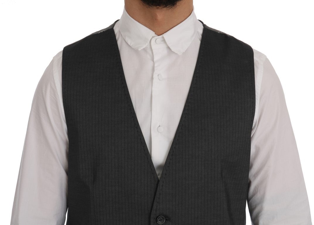 Dolce & Gabbana Gray STAFF Cotton Rayon Vest Grijs