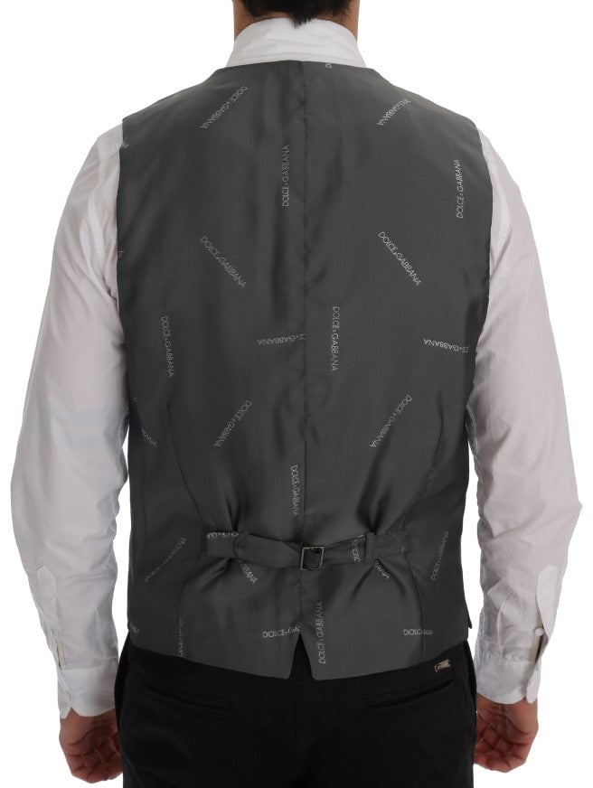 Dolce & Gabbana Gray STAFF Cotton Rayon Vest Grijs