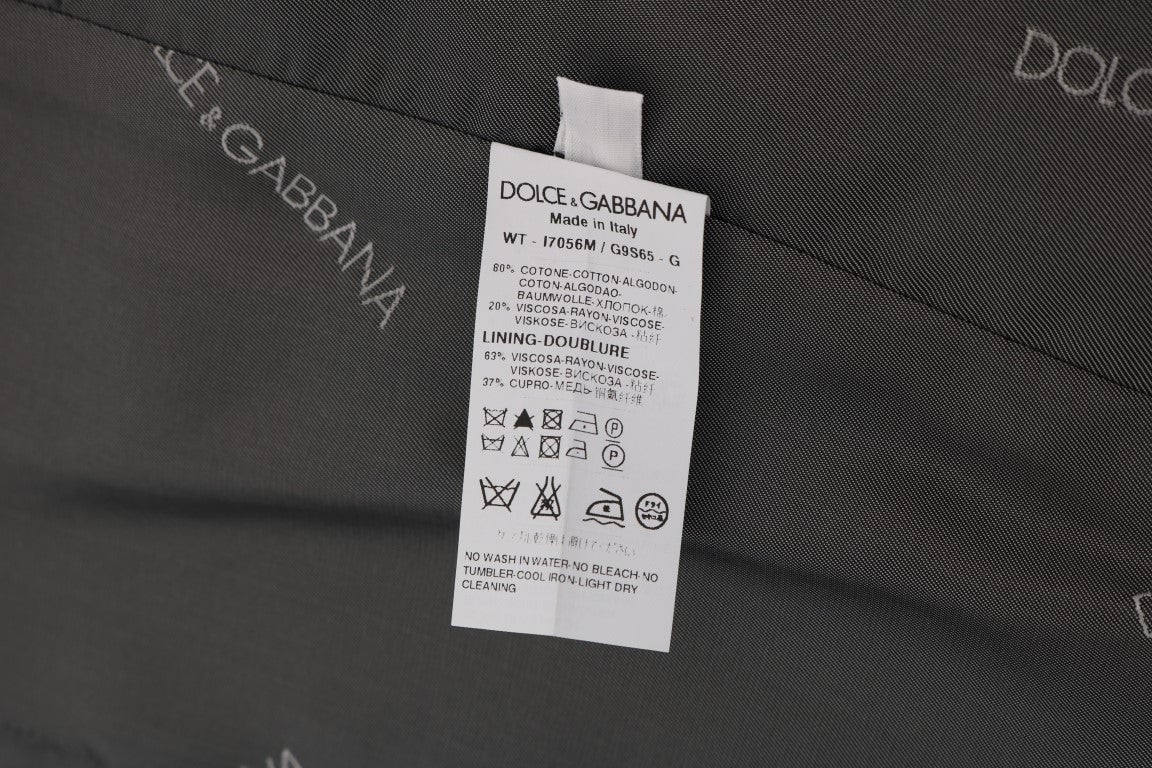 Dolce & Gabbana Gray STAFF Cotton Rayon Vest Grijs