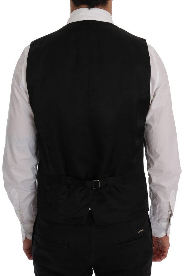 Dolce & Gabbana Blue Wool Stretch Vest Blauw