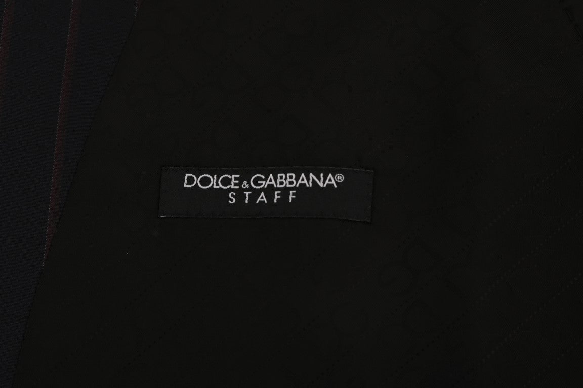 Dolce & Gabbana Blue Wool Stretch Vest Blauw