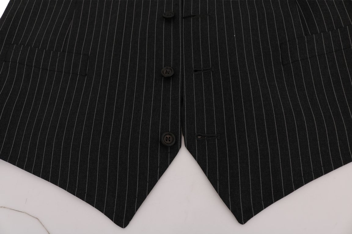 Dolce & Gabbana Gray Wool Stretch Vest Grijs