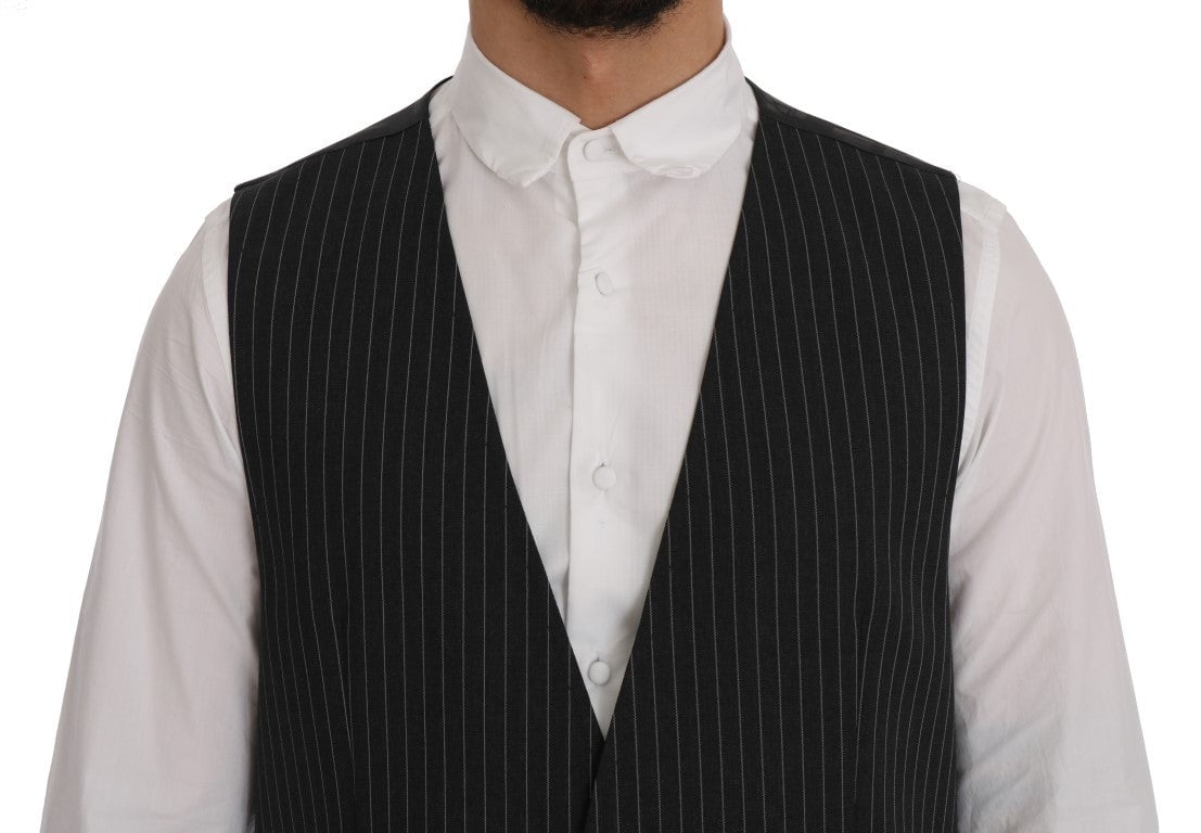 Dolce & Gabbana Gray Wool Stretch Vest Grijs