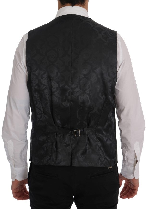 Dolce & Gabbana Gray Wool Stretch Vest Grijs