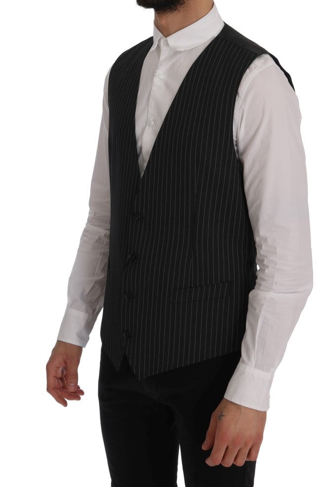 Dolce & Gabbana Gray Wool Stretch Vest Grijs