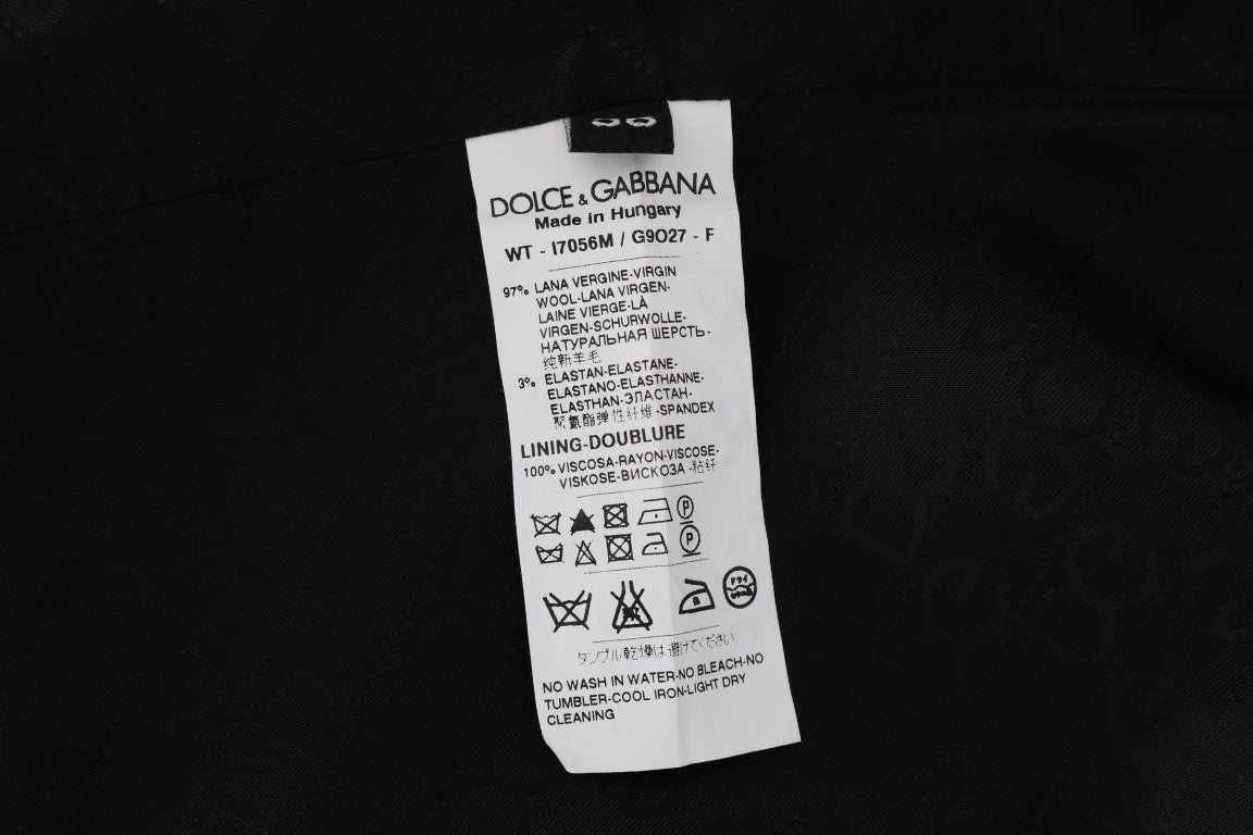 Dolce & Gabbana Black STAFF Wool Stretch Vest Zwart