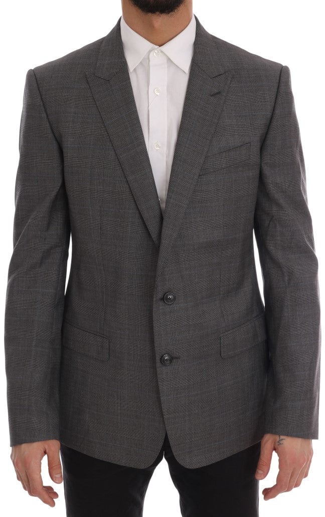 Dolce & Gabbana Gray Wool MARTINI Slim Blazer Grijs