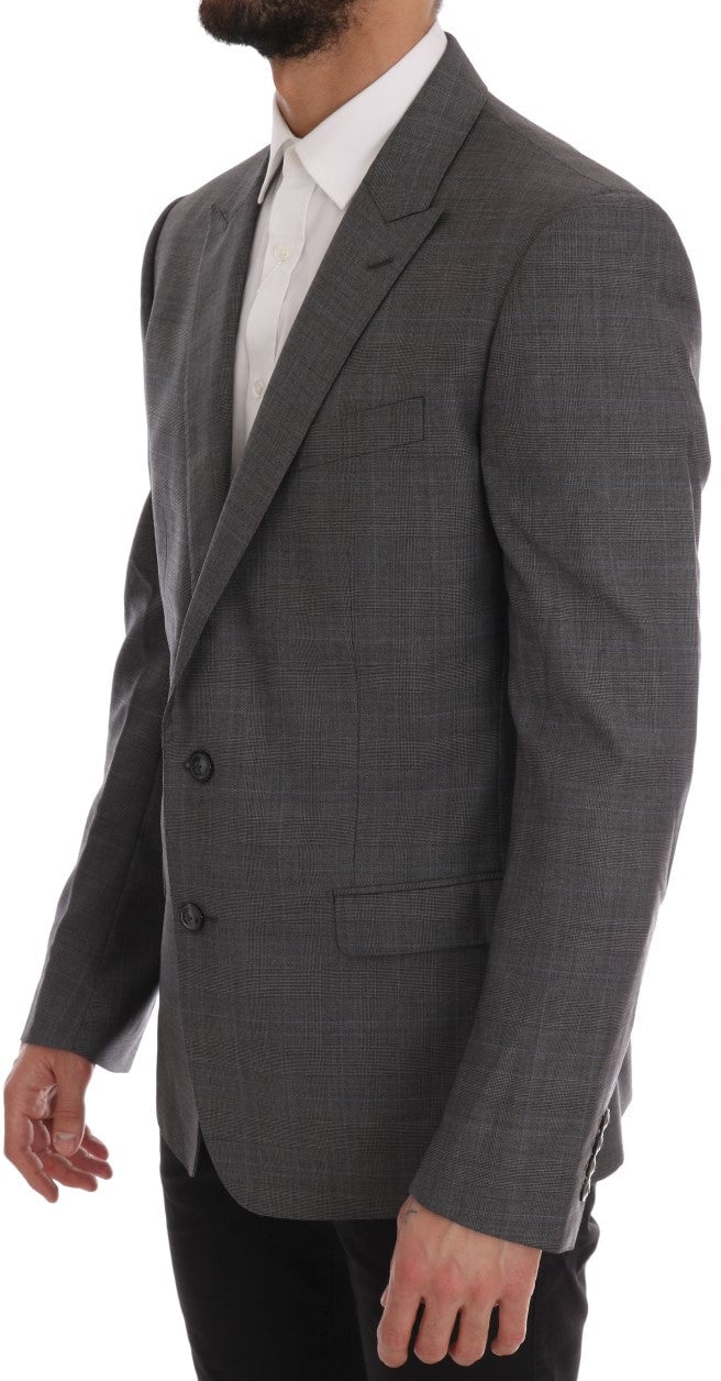 Dolce & Gabbana Gray Wool MARTINI Slim Blazer Grijs