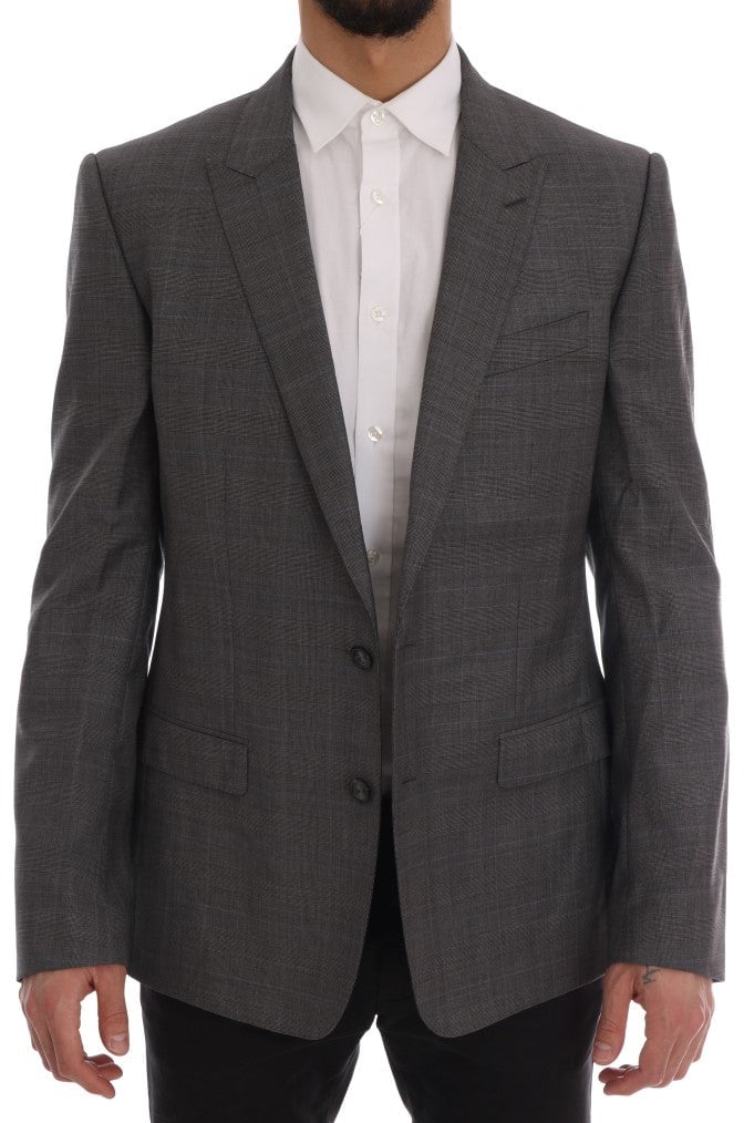 Dolce & Gabbana Gray Wool MARTINI Slim Blazer Grijs