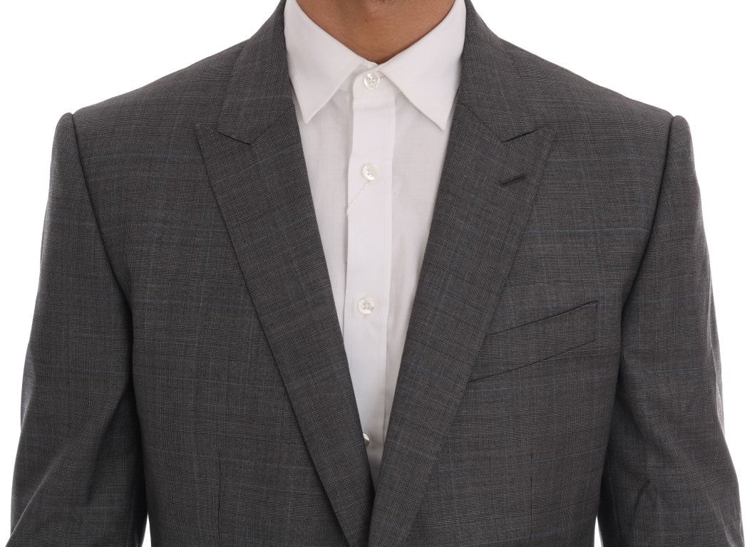 Dolce & Gabbana Gray Wool MARTINI Slim Blazer Grijs