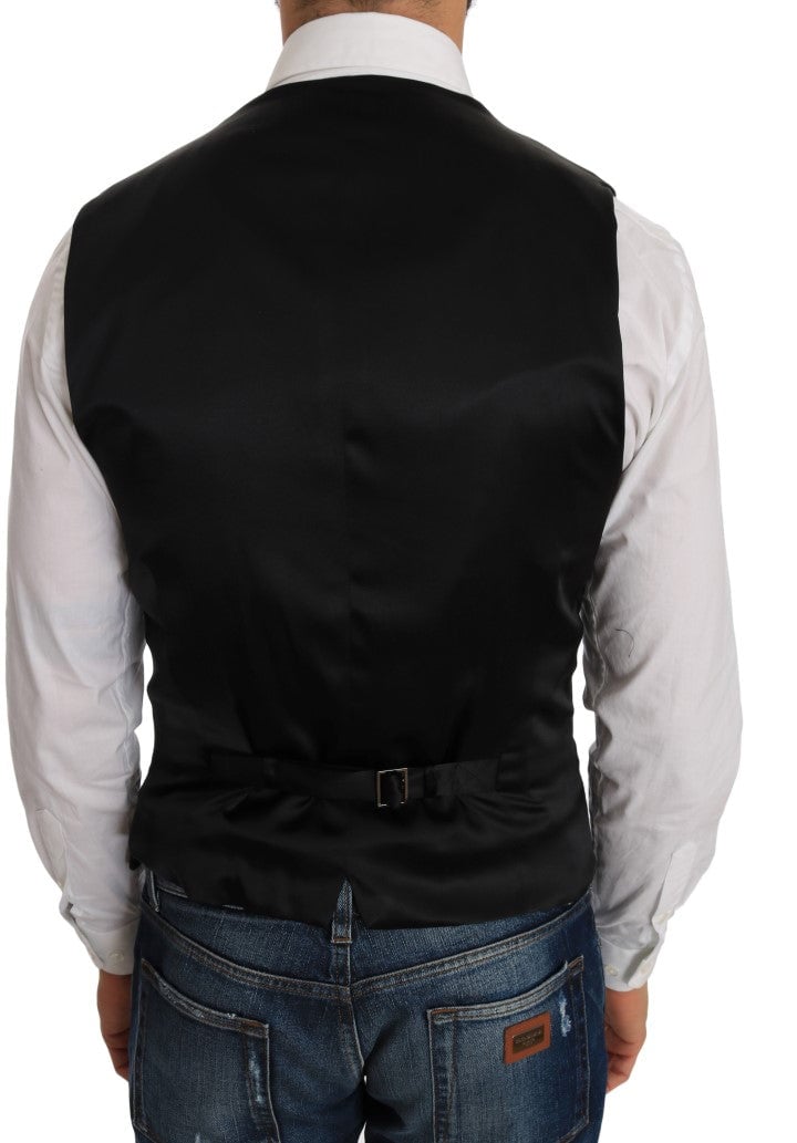 Dolce & Gabbana Black Polka Dot Pattern Vest Zwart