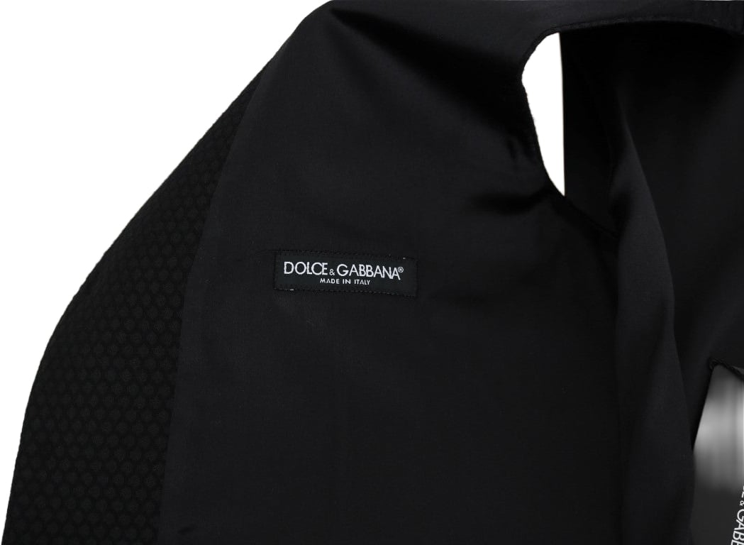 Dolce & Gabbana Black Polka Dot Pattern Vest Zwart