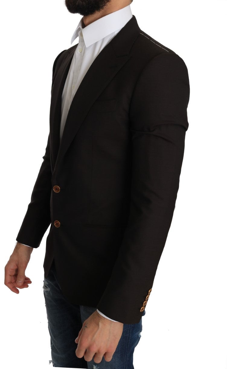 Dolce & Gabbana Brown Wool SICILIA Jacket Coat Blazer Bruin