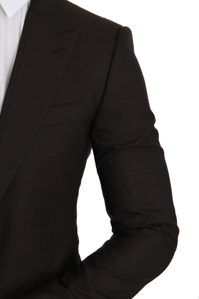 Dolce & Gabbana Brown Wool SICILIA Jacket Coat Blazer Bruin