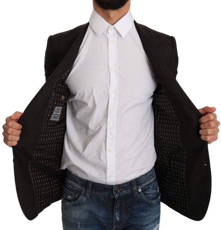 Dolce & Gabbana Brown Wool SICILIA Jacket Coat Blazer Bruin