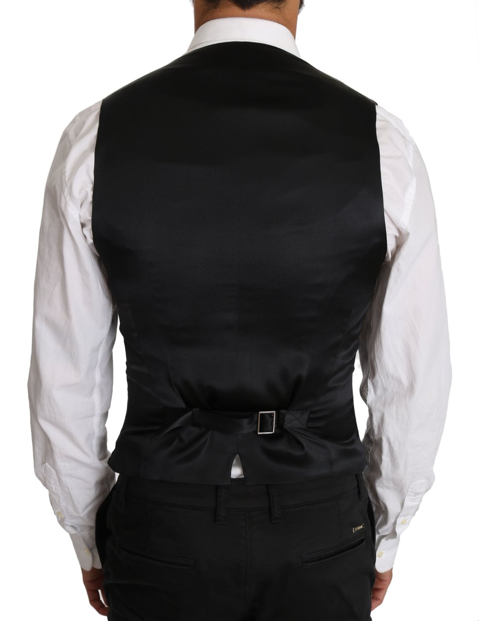 Dolce & Gabbana Gray Wool Double Breasted Waistcoat Vest Grijs
