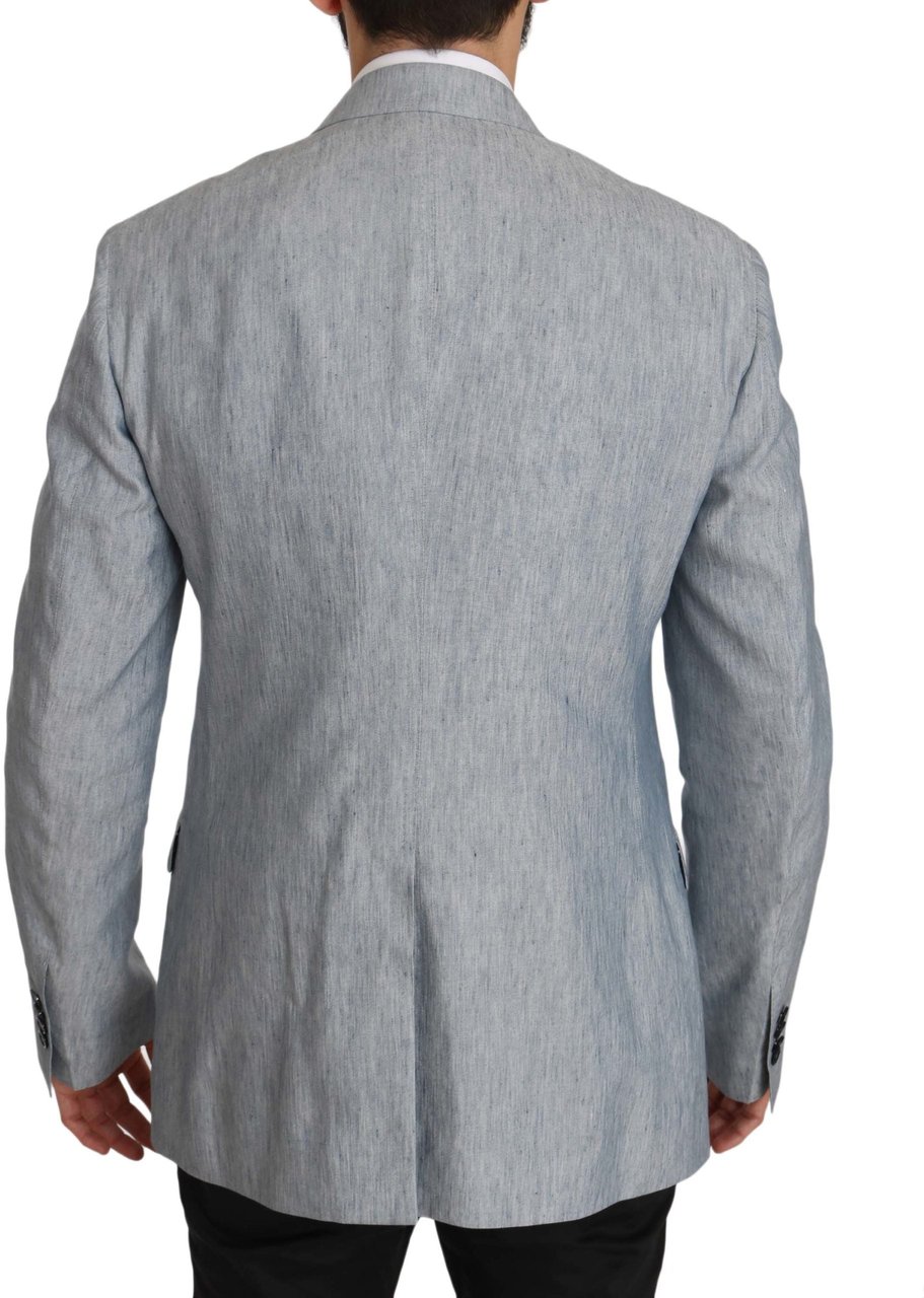 Dolce & Gabbana Blue Flax NAPOLI Jacket Coat Blazer Lichtblauw