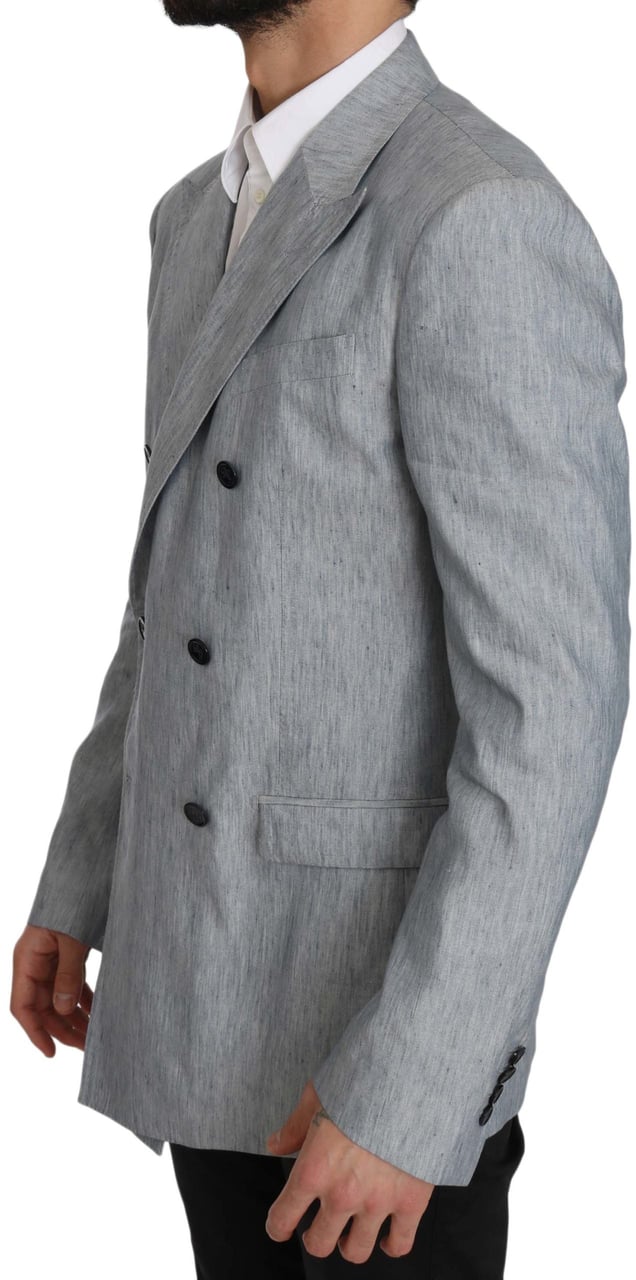 Dolce & Gabbana Blue Flax NAPOLI Jacket Coat Blazer Lichtblauw