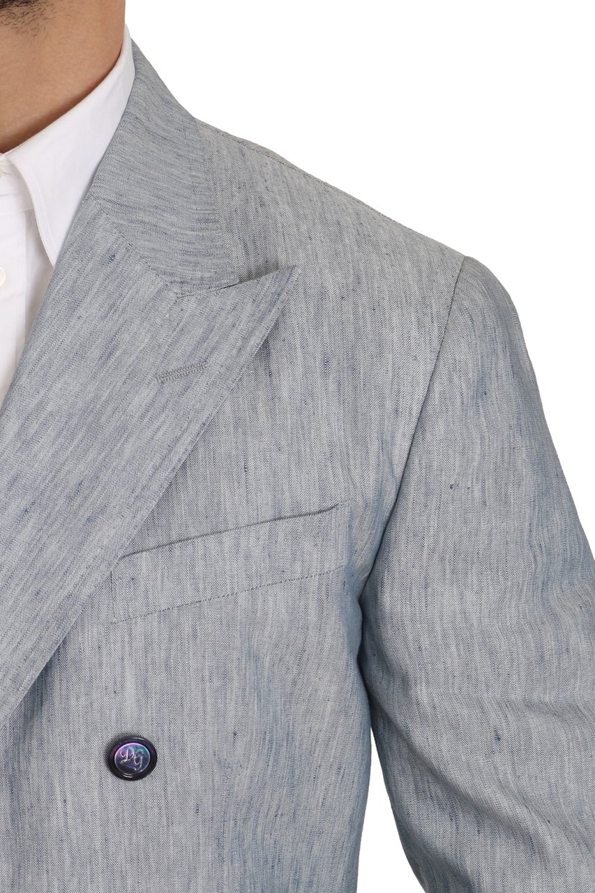 Dolce & Gabbana Blue Flax NAPOLI Jacket Coat Blazer Lichtblauw