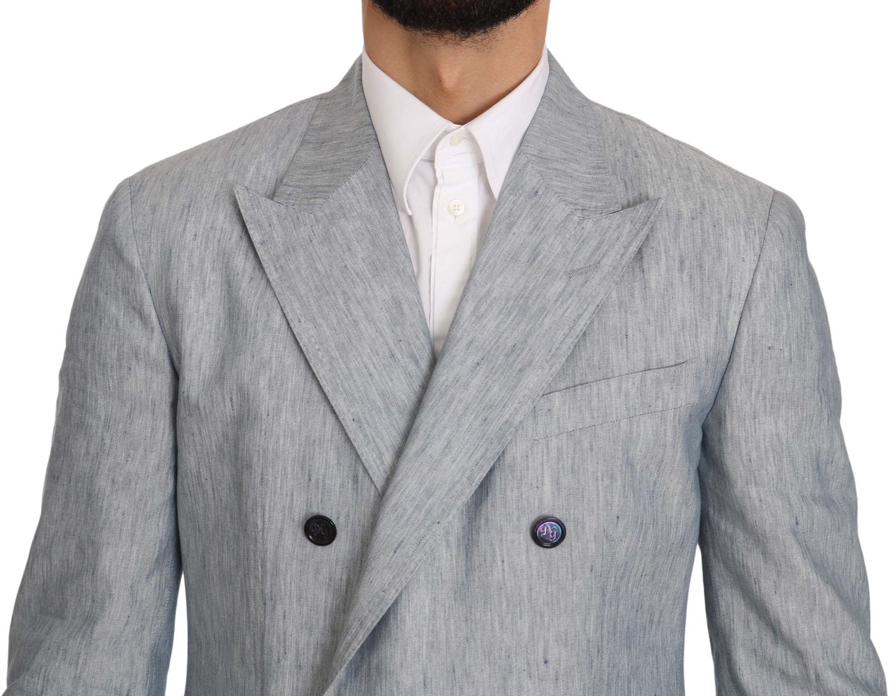 Dolce & Gabbana Blue Flax NAPOLI Jacket Coat Blazer Lichtblauw