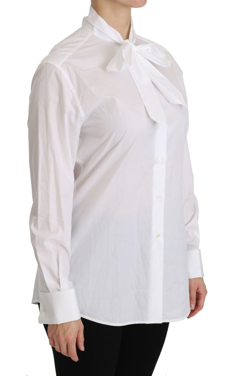 Dolce & Gabbana White Turtle Neck Long Sleeve Polo Shirt Wit