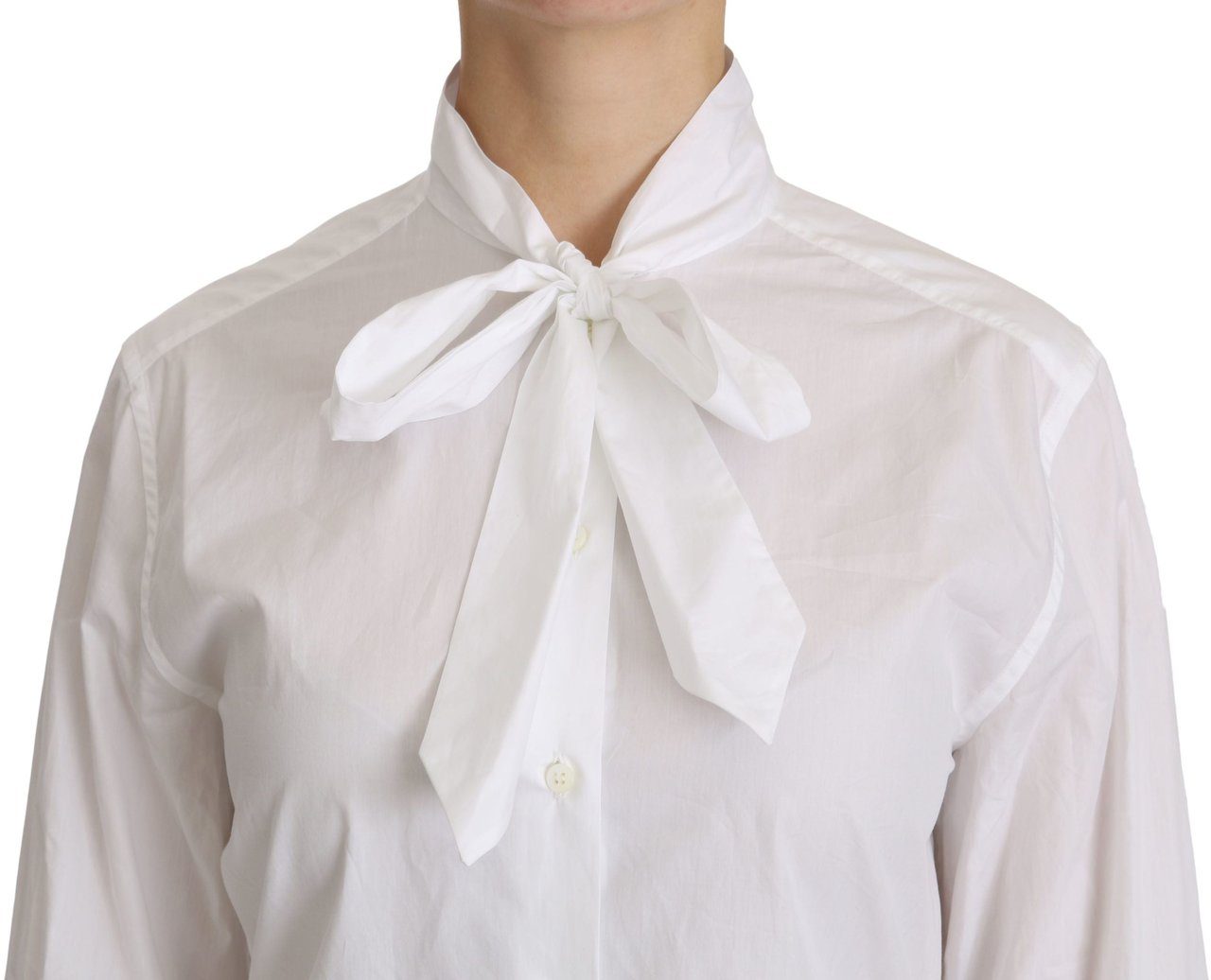Dolce & Gabbana White Turtle Neck Long Sleeve Polo Shirt Wit