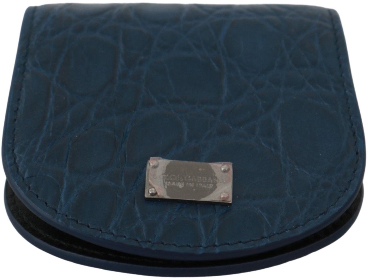 Dolce & Gabbana Blue Leather Holder Pocket Condom Case Blauw