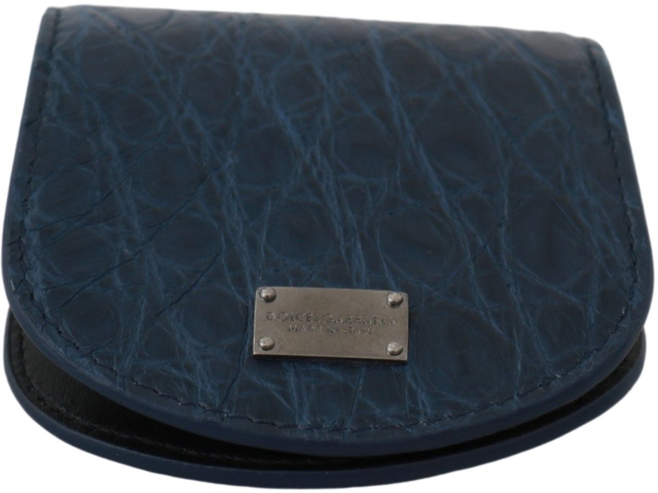 Dolce & Gabbana Blue Holder Pocket Wallet Blue Exotic Skin Condom Case Blauw