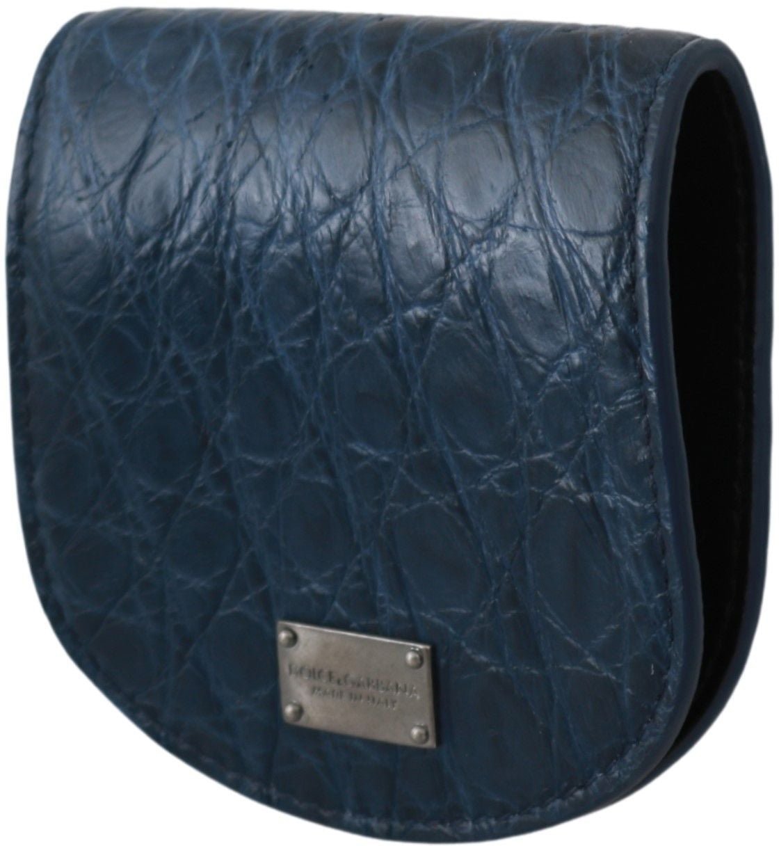 Dolce & Gabbana Blue Holder Pocket Wallet Blue Exotic Skin Condom Case Blauw