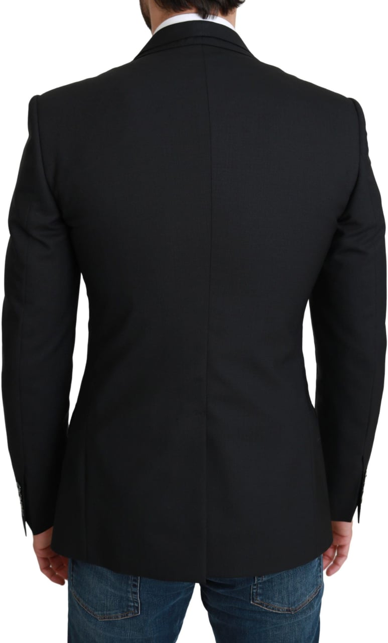 Dolce & Gabbana Black Single Breasted Formal Wool Blazer Zwart