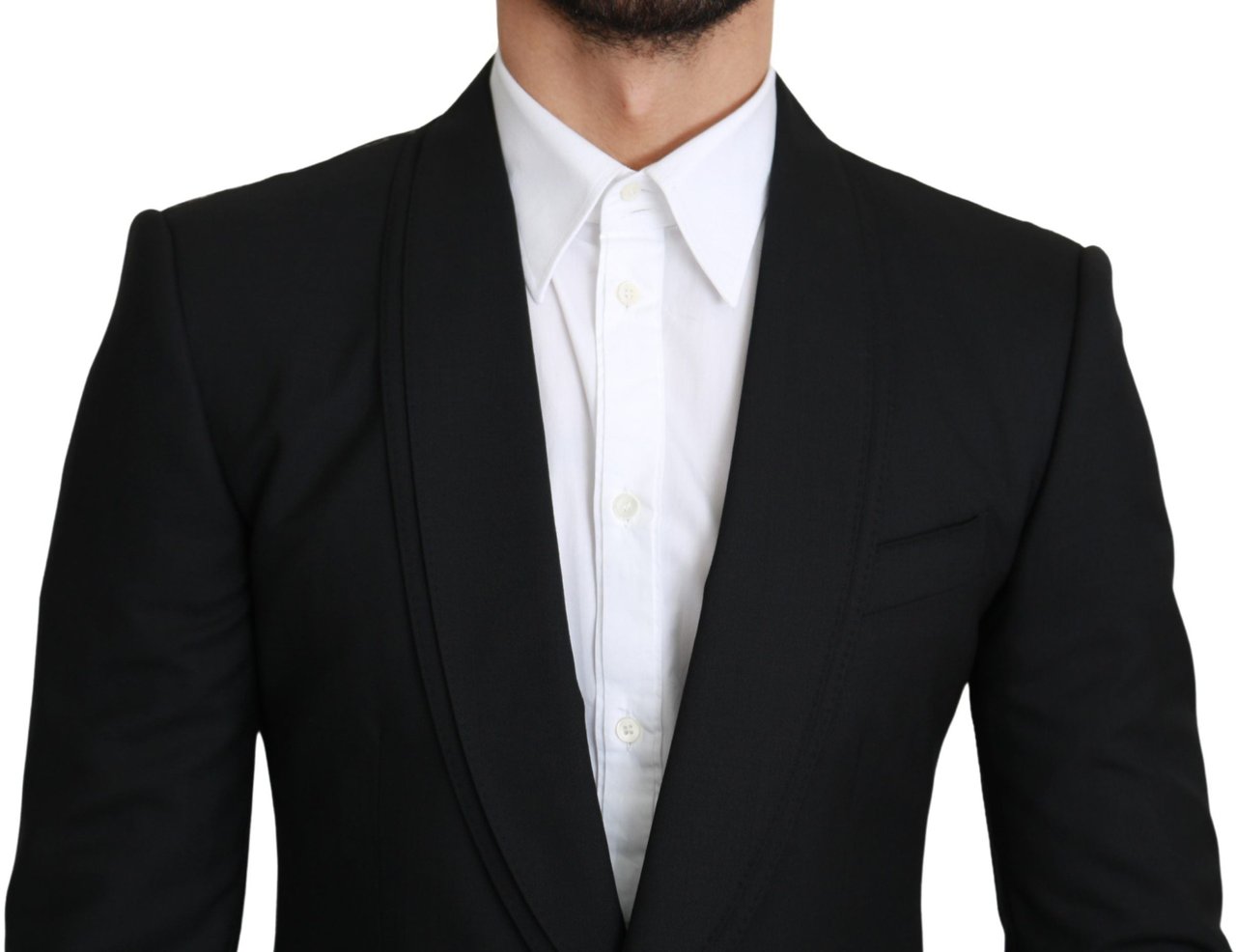 Dolce & Gabbana Black Single Breasted Formal Wool Blazer Zwart