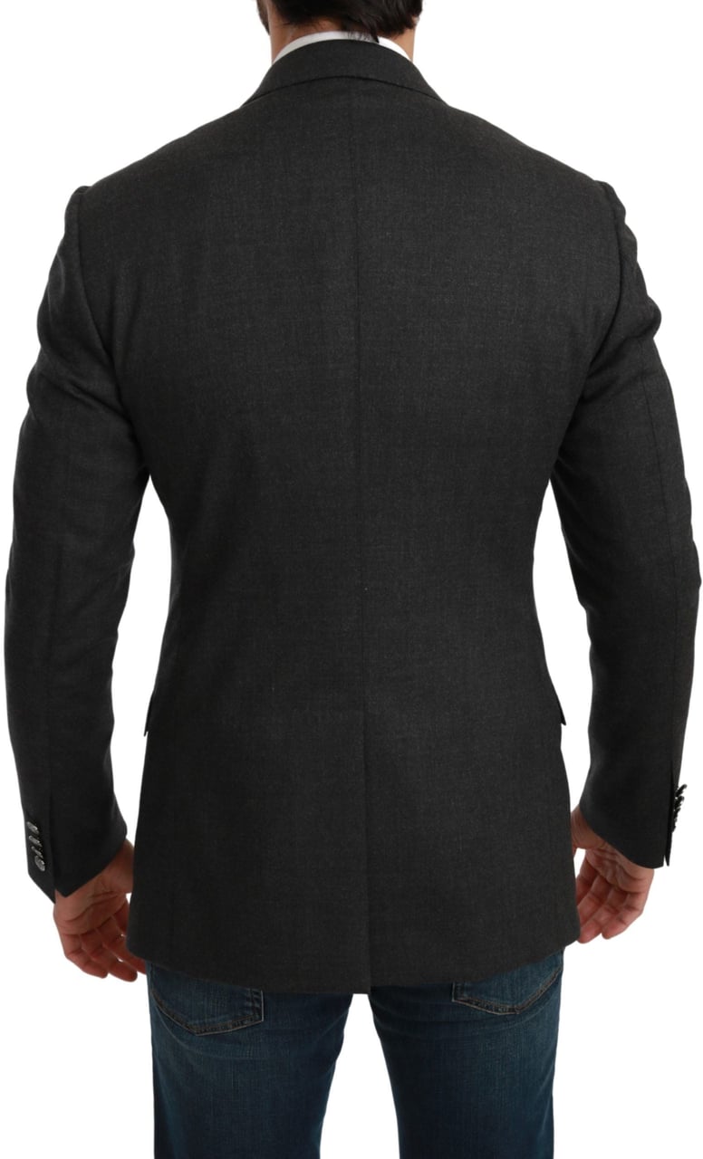 Dolce & Gabbana Gray NAPOLI Slim Fit Jacket Wool Blazer Grijs