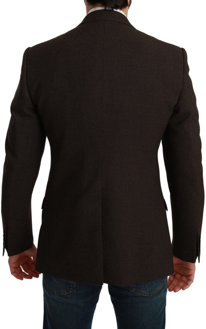 Dolce & Gabbana Brown Slim Fit Coat Jacket MARTINI Blazer Bruin