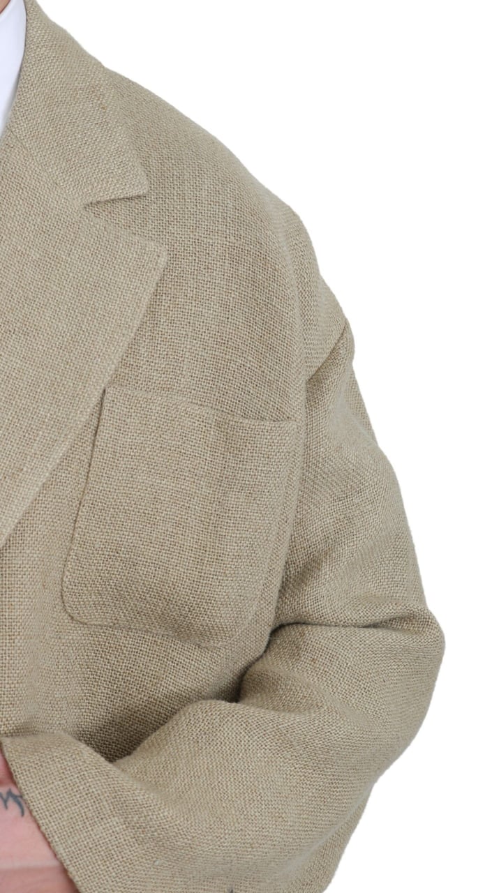Dolce & Gabbana Beige Jacket Coat 100% Jute Blazer Coat Beige