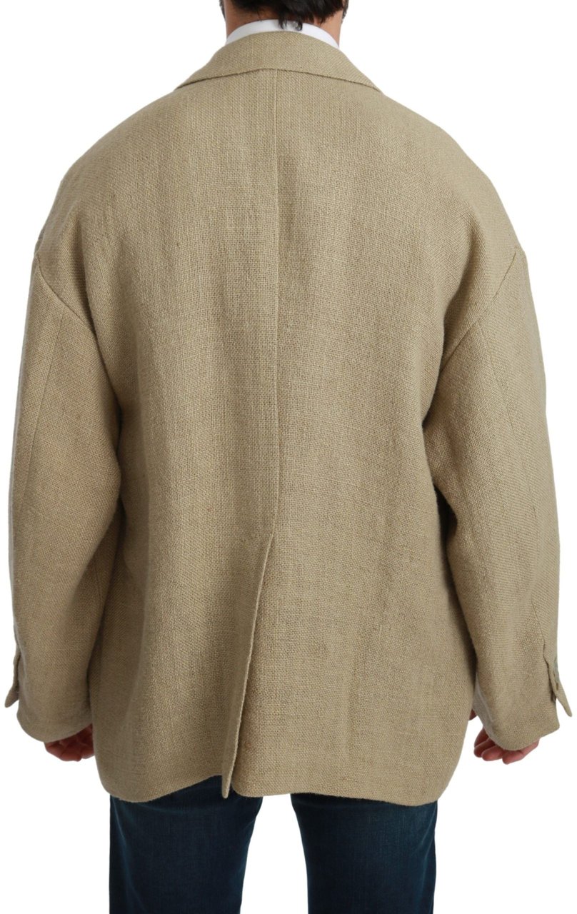 Dolce & Gabbana Beige Jacket Coat 100% Jute Blazer Coat Beige