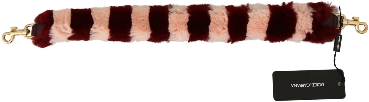Dolce & Gabbana Pink Red Lapin Fur Accessory Shoulder Strap Rood