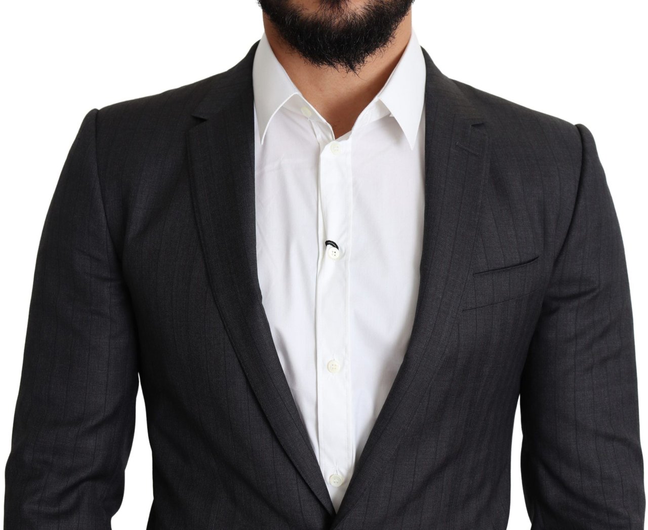 Dolce & Gabbana Black Wool Single Breasted Coat MARTINI Blazer Zwart