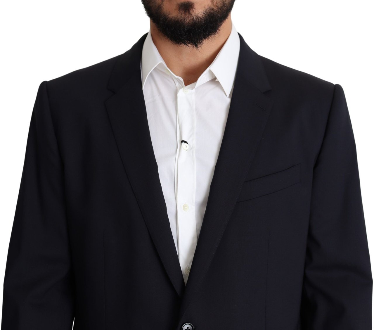 Dolce & Gabbana Black Wool Stretch Men Coat MARTINI Blazer Zwart