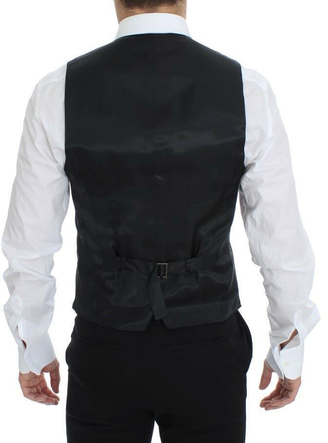 Dolce & Gabbana Gray Wool Stretch Dress Blazer Vest Grijs