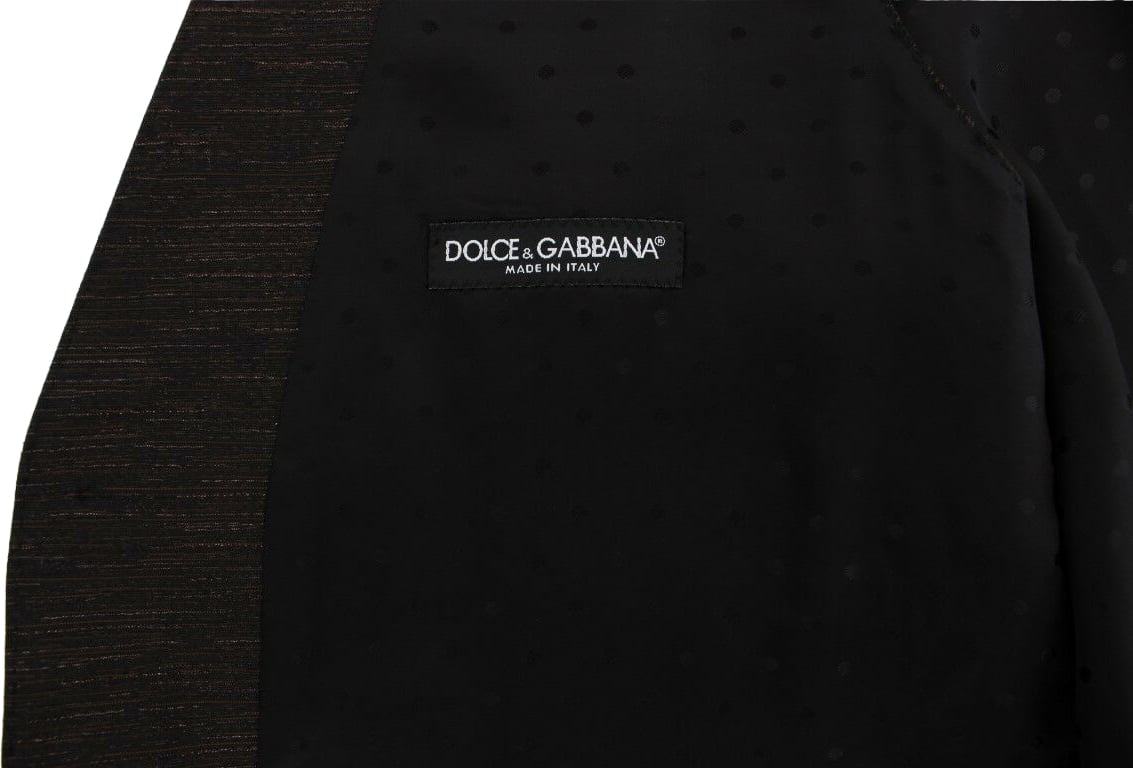 Dolce & Gabbana Black Wool Logo Dress Gilet Vest Zwart