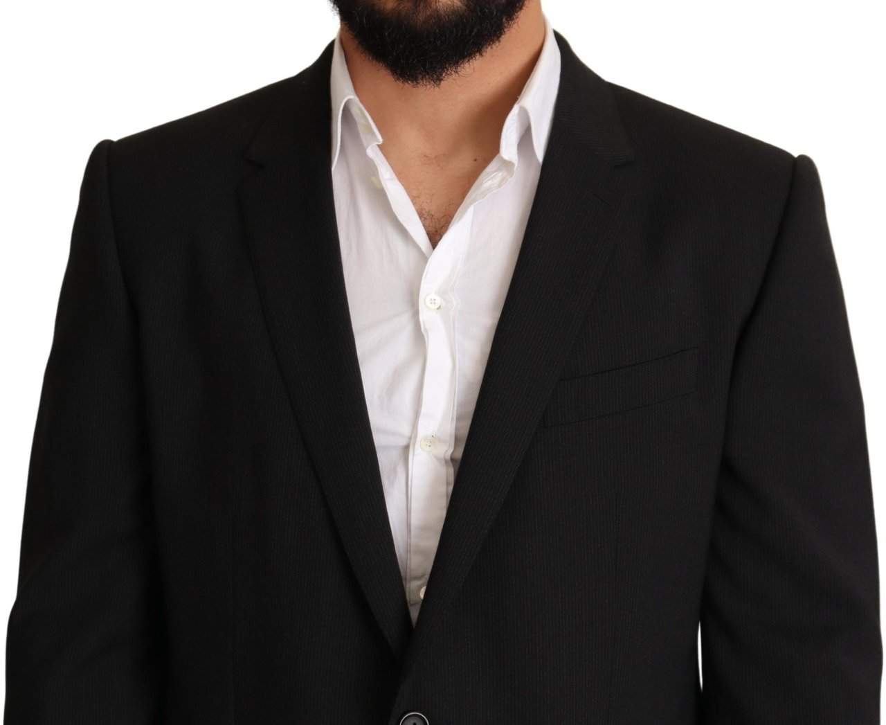 Dolce & Gabbana Black Striped MARTINI Jacket Blazer Zwart