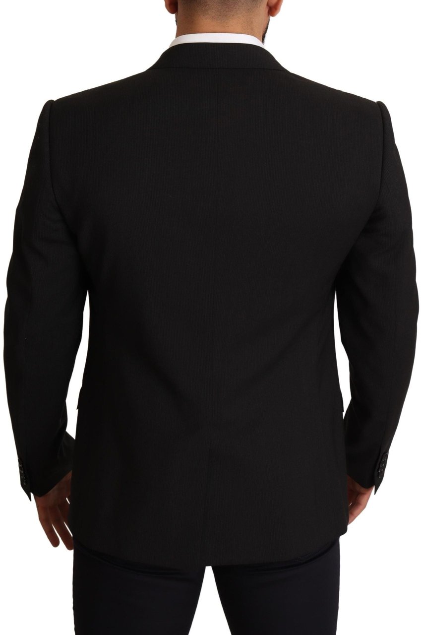 Dolce & Gabbana Black Striped MARTINI Jacket Blazer Zwart