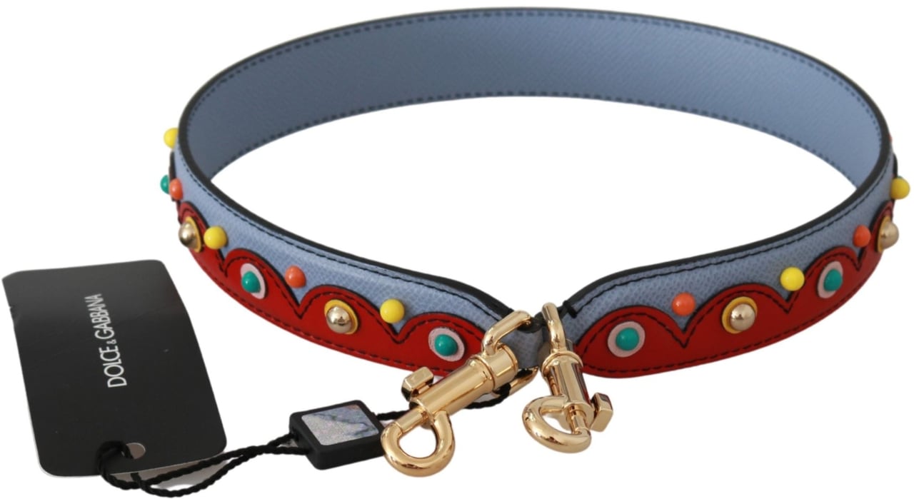 Dolce & Gabbana Blue Handbag Accessory Leather Shoulder Strap Blauw
