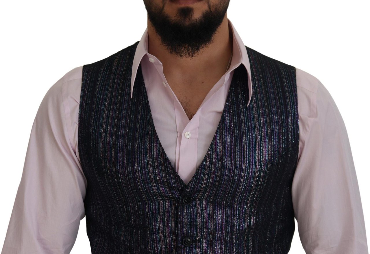 Dolce & Gabbana Multicolor Polyester Waistcoat Dress Formal Vest Divers