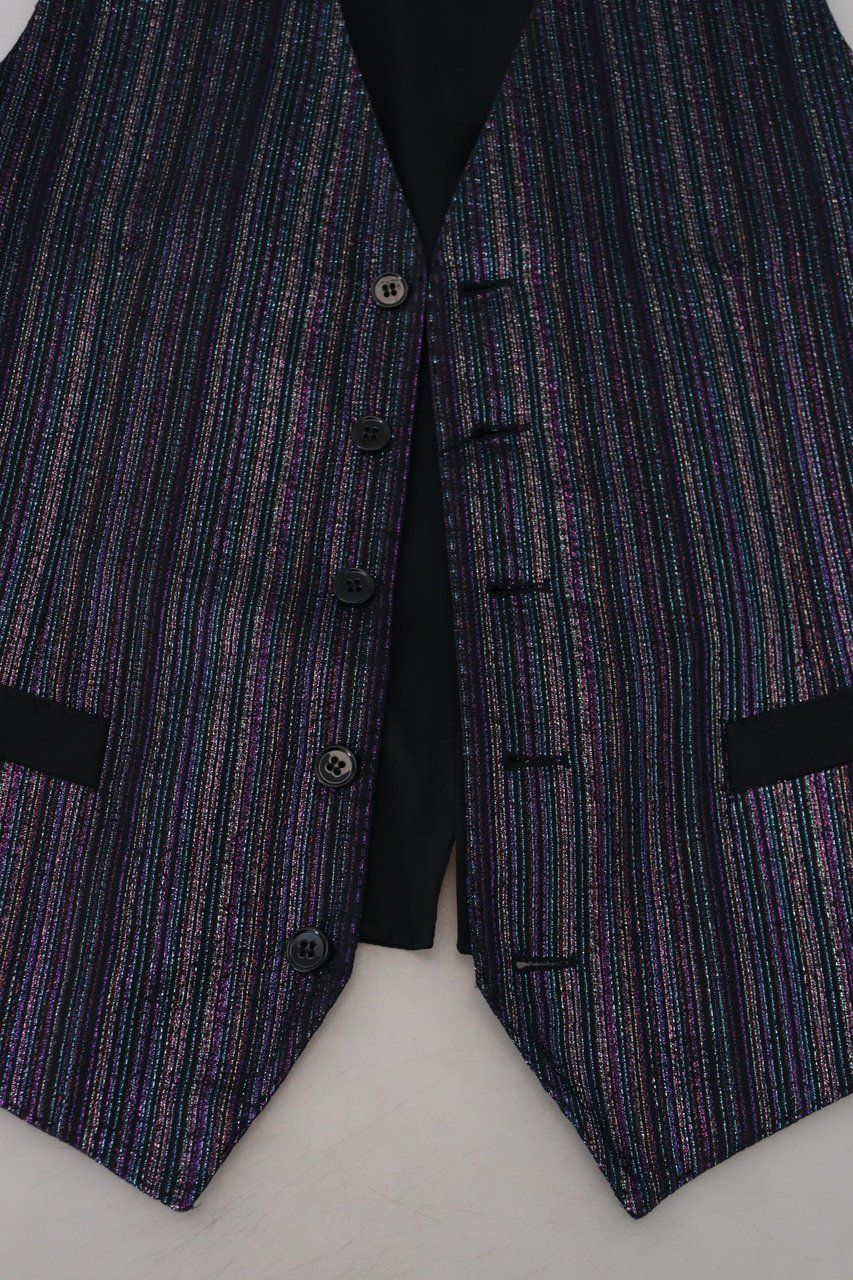 Dolce & Gabbana Multicolor Polyester Waistcoat Dress Formal Vest Divers
