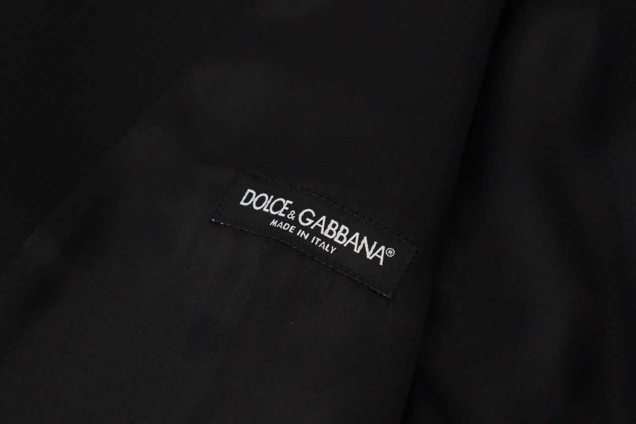 Dolce & Gabbana Black Virgin Wool Waistcoat Formal Dress Vest Zwart