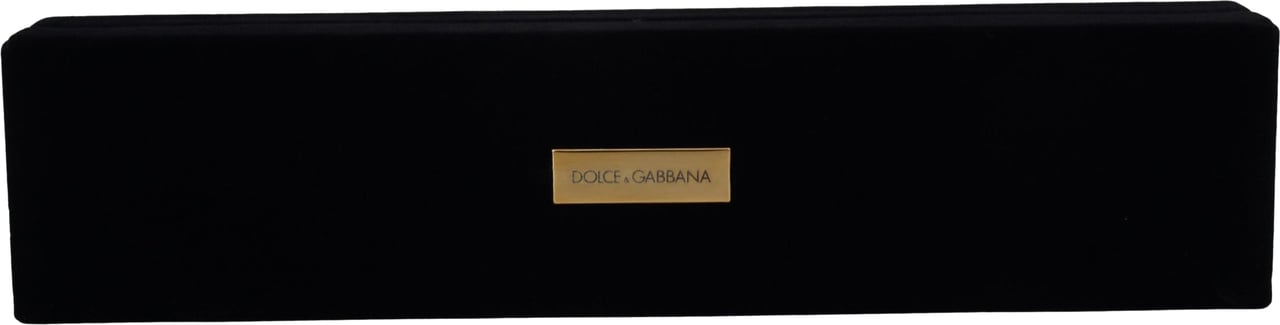 Dolce & Gabbana Black Velvet Logo Plaque Storage Bracelet Jewelry Box Zwart